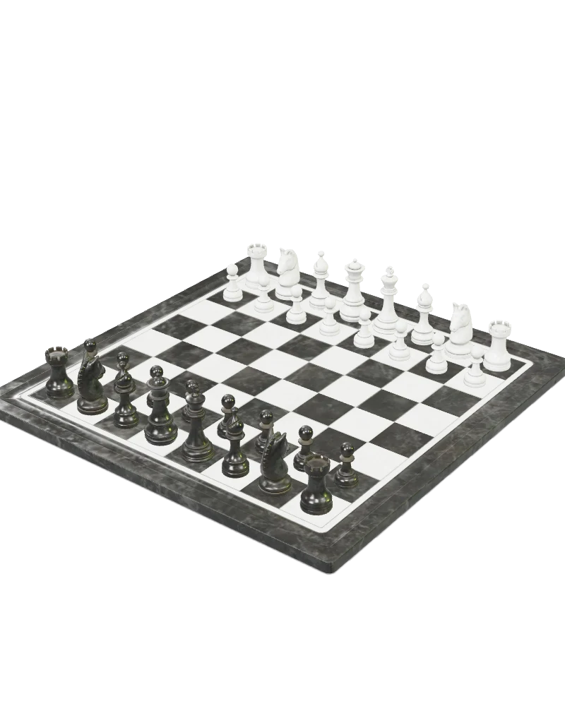 A complete wooden chess set